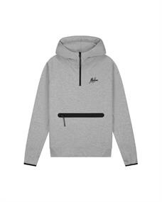 Malelions Sport Counter Half-Zip Hoodie 2.0 Grey Mel ms2-aw24-35-992