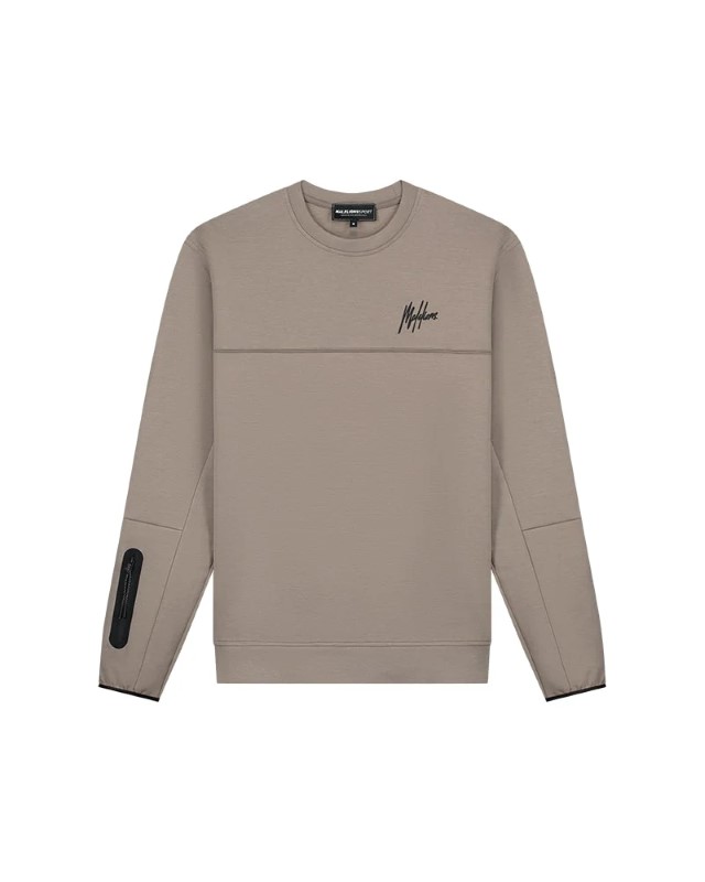 Malelions Sport Counter Sweater Taupe ms1-aw24-23-336