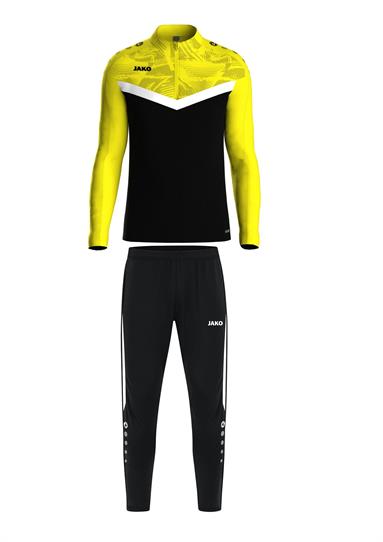 Ziptop Iconic + Trainingsbroek Power zwart/zachtgeel